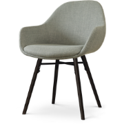 Nena-Mae eetkamerstoel saliegroen - zwart houten onderstel