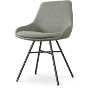 Noa-Isa eetkamerstoel saliegroen - zwart onderstel