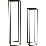 Mica Decorations Bijzettafel Goa - 28x28x120 cm - Ijzer - Zwart - Set ...