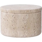 Joah travertijn voorraadpot beige - Ø 10 x 6,5 cm