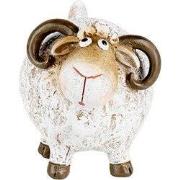 Clayre & Eef Decoratie Beeld Schaap Wit Kunststof