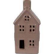 Clayre & Eef Decoratie Huis met LED Bruin Keramiek