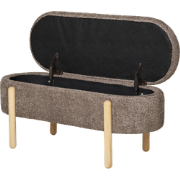 Dieks bouclé bankje met opbergruimte bruin - 98 x 48 cm