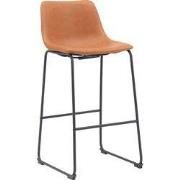 LABEL51 Barkruk Risto - Cognac - Stof, metaal & hout - Hoog