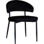 LABEL51 Eetkamerstoel Bliss - Zwart - Fluweel - Zwart Metalen Frame