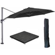 Garden Impressions Hawaii zweefparasol Ø350 cm carbon black / zwart me...