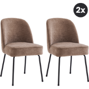 2x Vero Eetkamerstoel Velvet - Taupe