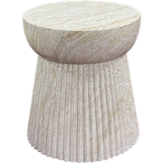 Dorus ronde fiberclay bijzettafel beige - Ø 37 x 43 cm