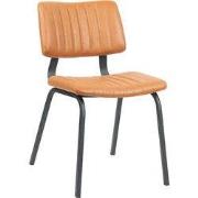 LABEL51 Eetkamerstoel Gusto - Cognac - PU-Leder - Black Frame