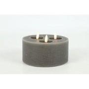 Ledkaars Lyon ro 15x15x10 cm grijs