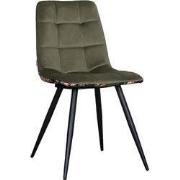 LABEL51 Eetkamerstoel Bistro - Multicolor - Fluweel - Zwart Metalen Fr...