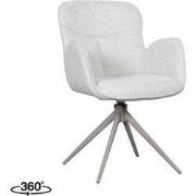 LABEL51 Eetkamerstoel Lasse - Naturel - Canyon - Taupe Metalen Frame