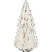 House of Seasons Kaars Estella - 13x13x26 cm - Glas - Wit