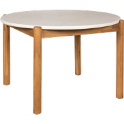 Teresa houten tuintafel naturel met terazzo blad - Ø 120 cm