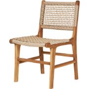 Elodie houten tuinstoel met rotan zitting naturel