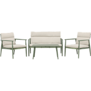 Margret tuin loungeset groen - tweezits bank, twee fauteuils en een sa...