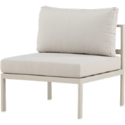Glen aluminium modulair tuin bankelement beige met beige zitkussens- 7...
