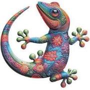 Wanddecoratie gecko 30x30cm