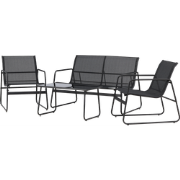 Vidar tuin loungeset 4 delig zwart – tweezits bank, fauteuils en salon...