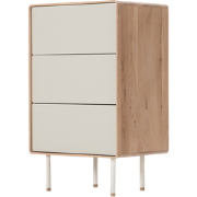 Fina drawer houten ladekast whitewash - mushroom linoleum - 60 x 100 c...