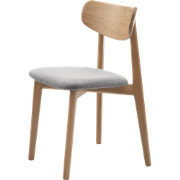 Eline eikenhouten eetkamerstoel naturel - met bouclé grijze zitting