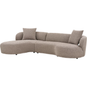 Mandy gestoffeerde 3,5-zits hoekbank bruin - links - 294 cm