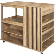 MISOU Klaus Keukeneiland - Met Lades - Opbergkast op Wieltjes - Werkbl...