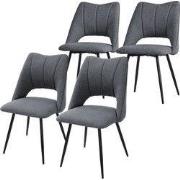 Eetkamerstoel set van 4 grijs gestoffeerd incl. montagemateriaal Gesto...