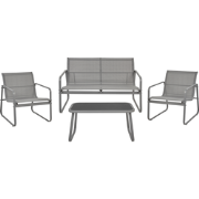 BARREA - Loungeset 4-zits - Grijs - Metaal
