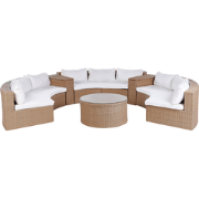 SEVERO - Loungeset voor 9 - Zandbeige - PE rotan
