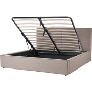 MOISSAC - Bed - Taupe - 180 x 200 cm - Polyester