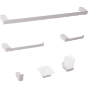TUMACO - 6-delige badkamer hardware set - Zilver - Aluminium