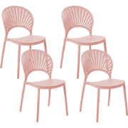 OSTIA  - Tuinstoel set van 4 - Pastelroze - Polypropyleen