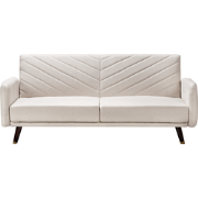 SENJA - Slaapbank 3-zits - Lichtbeige - Kunstlinnen