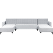 ABERDEEN - U-vorm bank - Lichtgrijs - Fluweel