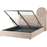 LAVAUR - Bed met opbergruimte - Taupe - 160 x 200 cm - Bouclé