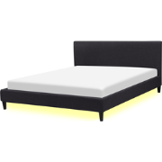 FITOU  - Tweepersoonsbed LED - Zwart - 160 x 200 cm - Polyester