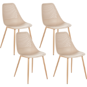 HAZELTON - Set van 4 stoelen - Beige - Synthetisch materiaal