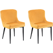 SOLANO - Eetkamerstoel - Geel - Fluweel