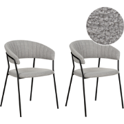 MARIPOSA - Eetkamerstoel set van 2 - Grijs - Fluweel