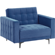 ABERDEEN - Fauteuil - Blauw - Fluweel