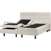 DUKE  - Tweepersoonsbed - Lichtbeige - 160 x 200 cm - Polyester