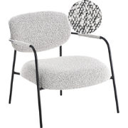 AUSVIKA - Fauteuil - Zwart/Wit - Polyester