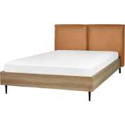 LIMANTON  - Bed - Goudbruin - 140 x 200 cm - Kunstleer
