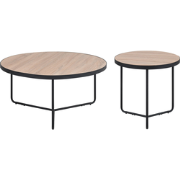 MELODY - Bijzettafel - Set M/L - Lichte houtkleur - MDF