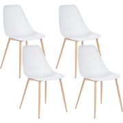 HAZELTON - Set van 4 stoelen - Wit - Synthetisch materiaal