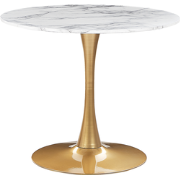 BOCA  - Ronde eettafel - Wit/Goud - 90 cm - MDF