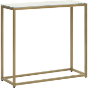 DELANO - Consoletafel - Goud/Wit - Veiligheidsglas