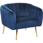 LACONIA - Fauteuil - Donkerblauw - Fluweel