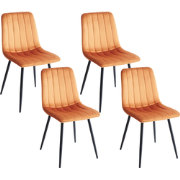 KALISPELL - Eetkamerstoel set van 4 - Oranje - Fluweel
